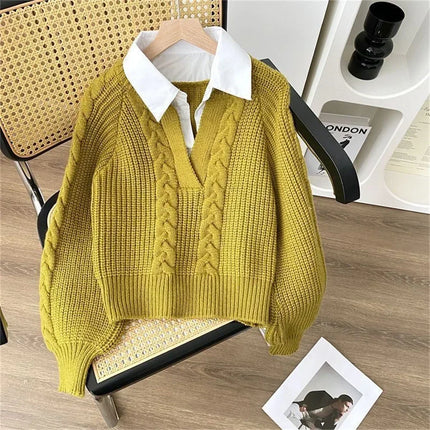 Women's Two-Piece Style Knitted Sweater
