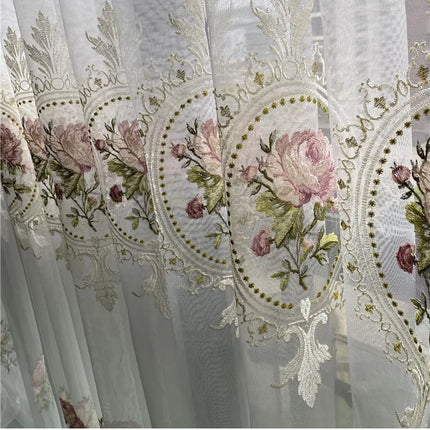 Peony Embroidered Sheer Curtain