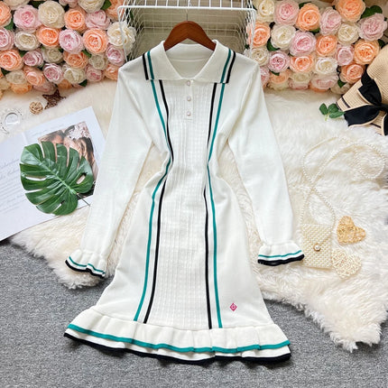 Knitted Ruffled Mini Dress