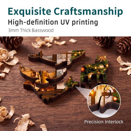 Christmas Coffee Shop Wooden Puzzle