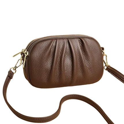 Ruched Double-Zipper Pouch