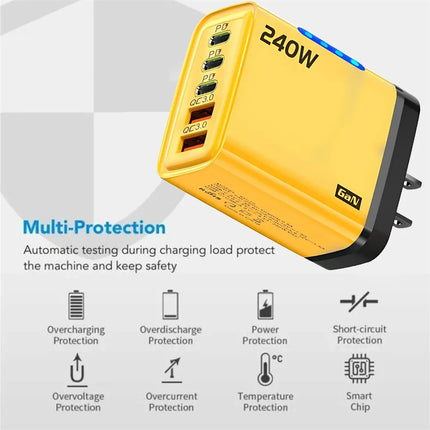 240W 5-in-1 GaN Charger