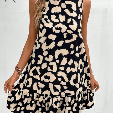Leopard Print A-Line Mini Dress