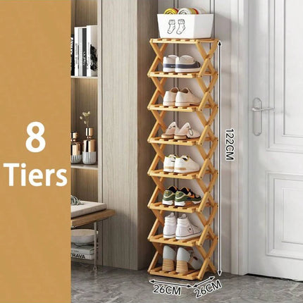 Foldable Bamboo Shoe Rack