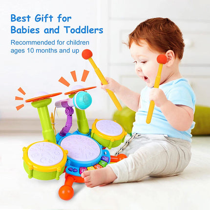 Kids Drum Set with Microphone