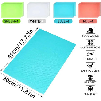 4-Piece EVA Refrigerator Liner Mat Set