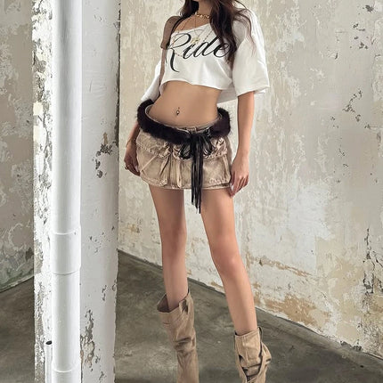 Women's Letter Print Crop Top