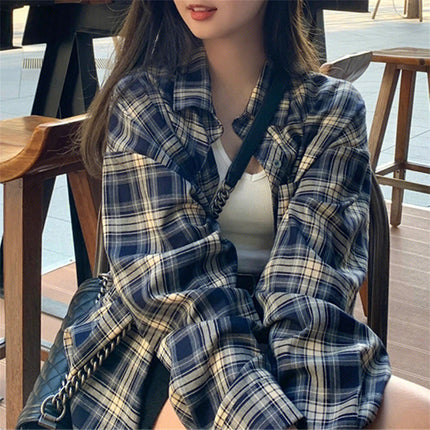 Women's Plaid Button-Up Shirt