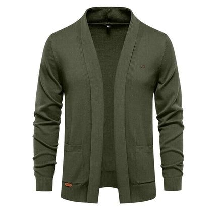 Men’s Knitted Turn-Down Collar Cardigan