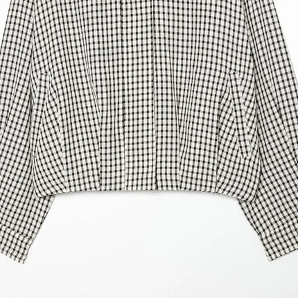 Women's Cropped Plaid Bomber Jacket