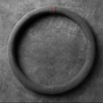 Suede and Cowhide Steering Wheel Cover