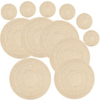 6Pcs 34CM White / 6 Mats 6 Coaster