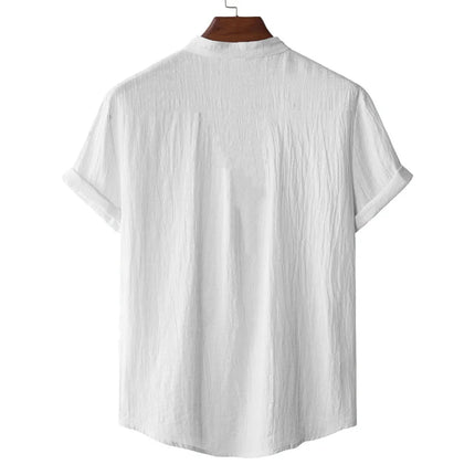 Men's Cotton Linen Henley T-Shirt
