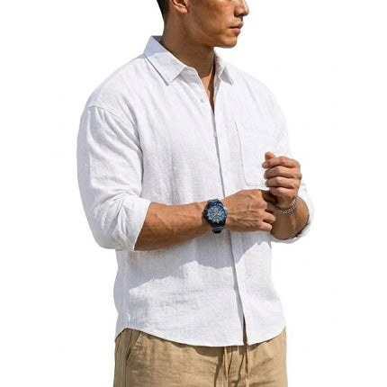 Men’s Long-Sleeve Linen Shirt