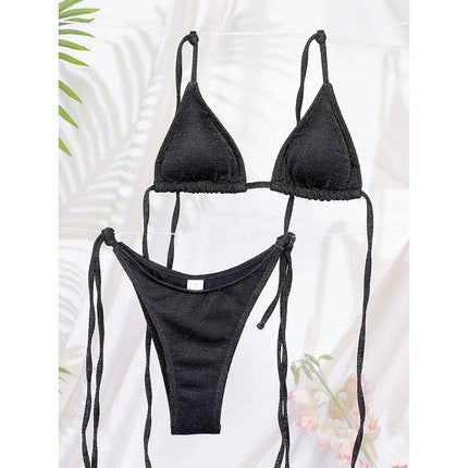 Glossy Triangle Bikini Set