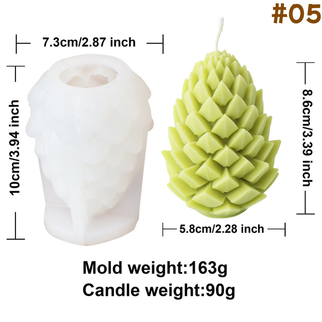 3D Pine Cone Silicone Candle Mold