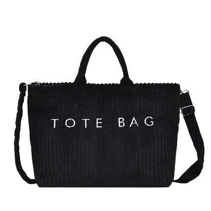 Striped Velvet Shoulder Bag
