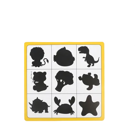 Wooden Shape Matching Puzzle with Animal and Fruit Cards