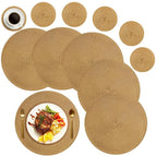 6Pcs 33.5CM Gold / 6 Mats 6 Coaster