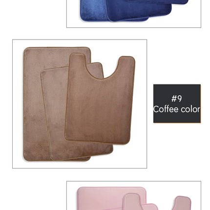 3-Piece Bathroom Floor Mat Set