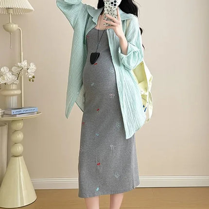 Maternity Floral Midi Dress