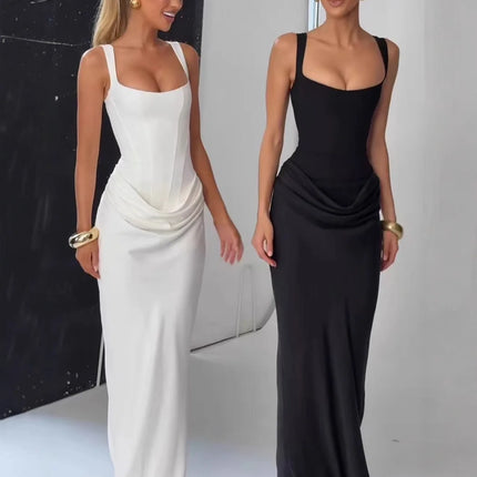 Backless Ruched Maxi Dress