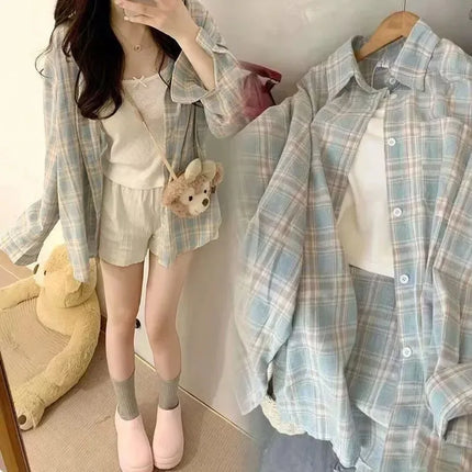 Women's Oversized Plaid Shirt
