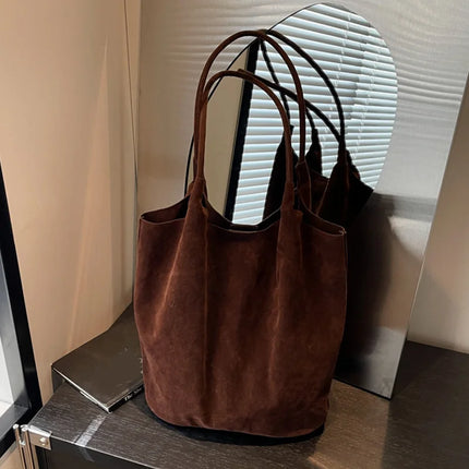 Suede Tote Shoulder Bag