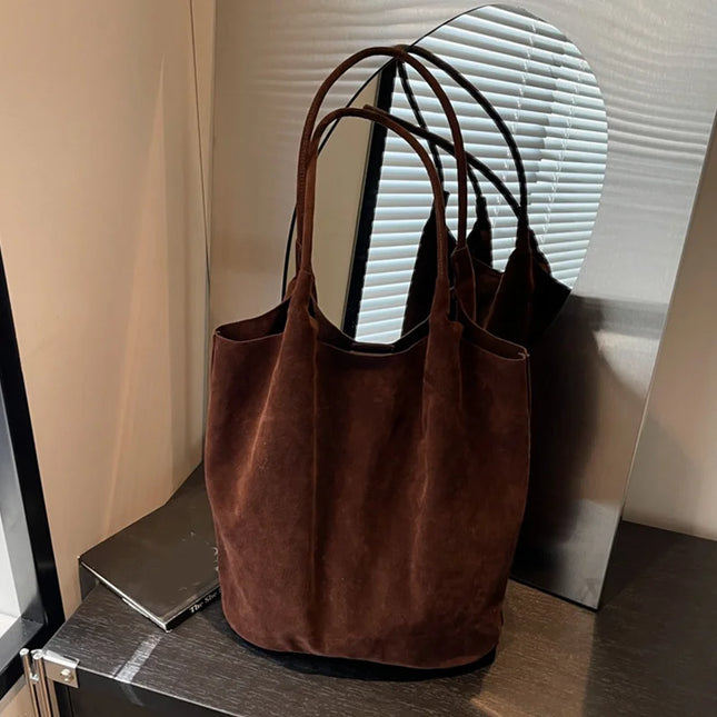 Suede Tote Shoulder Bag