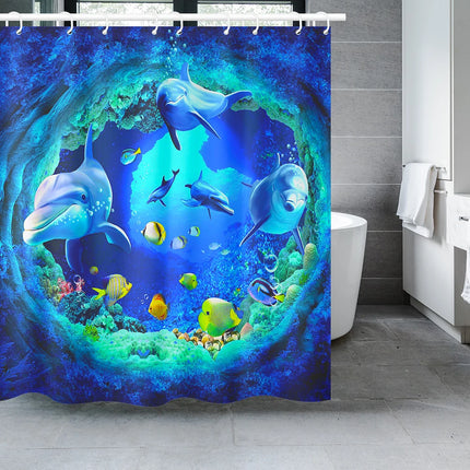 Blue Dolphin Shower Curtain