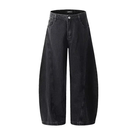 Men’s Black Loose Wide-Leg Jeans