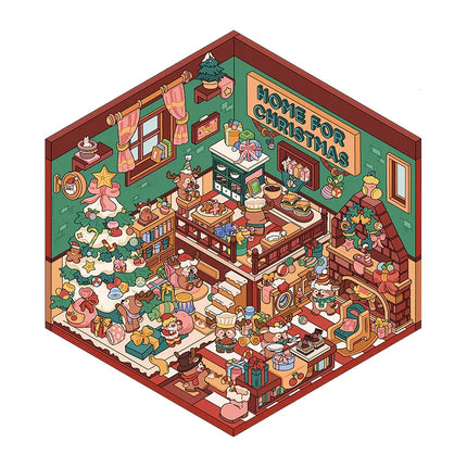 Christmas 3D DIY Sticker Cabin Scene Craft Kit for Kids