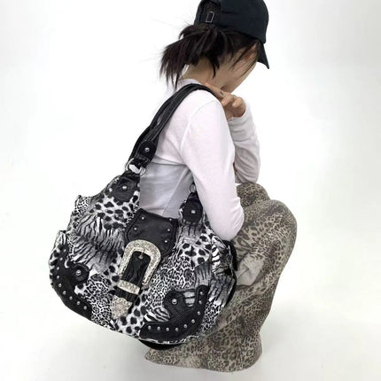 Leopard Print Patchwork Bag