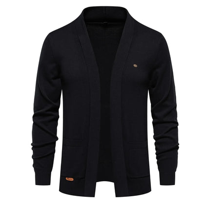Men’s Knitted Turn-Down Collar Cardigan