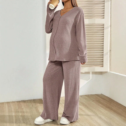 2-Piece Knitted Maternity Loungewear Set