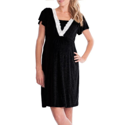 Lace Patchwork Maternity Nursing Dress