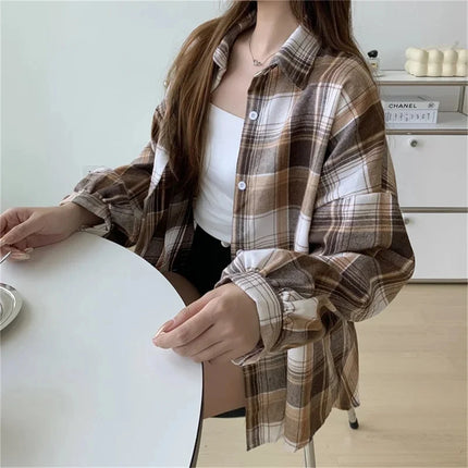 Women's Plaid Button-Up Shirt