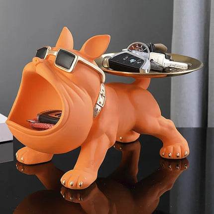Bulldog Resin Decorative Storage Tray