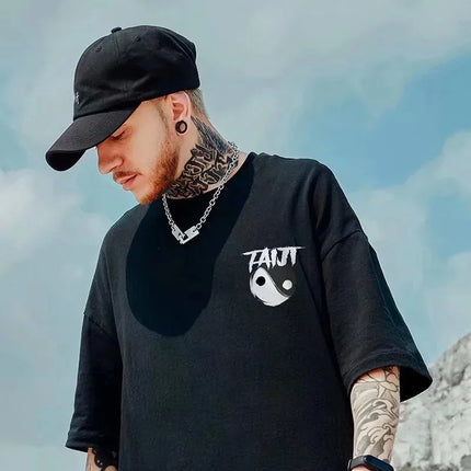 Men's Oversized Hip Hop Printed T-Shirt