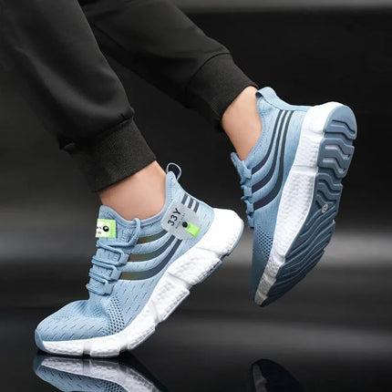 Men's Black Breathable Mesh Sports Sneakers