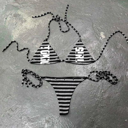 Y2K Rhinestone Bikini Set