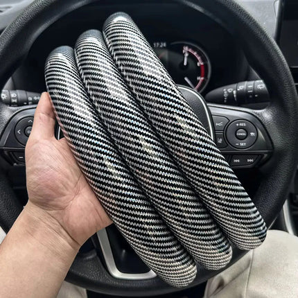 Carbon Fiber Steering Wheel Cover Set – 3 Pieces