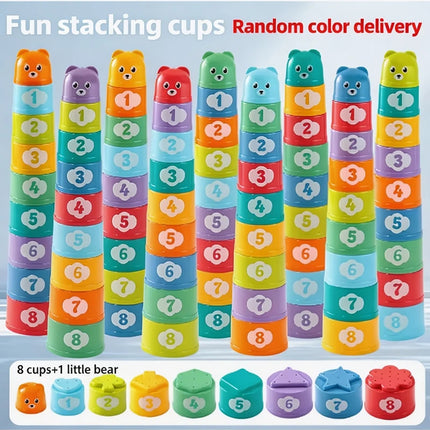 Rainbow Stacking Cups and Color Sorting Game for Kids
