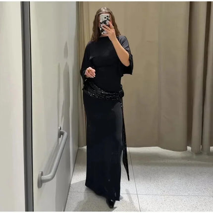 Sequin Patchwork Maxi Dress