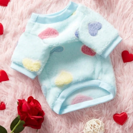 Heart Print Flannel Dog Vest