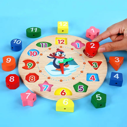 Montessori Wooden Clock Game