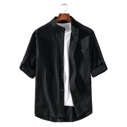 Men’s Stand-Collar Casual Shirt