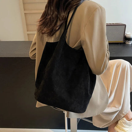 Suede Tote Shoulder Bag