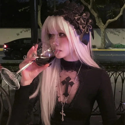 Women's Gothic Cross Turtleneck Top