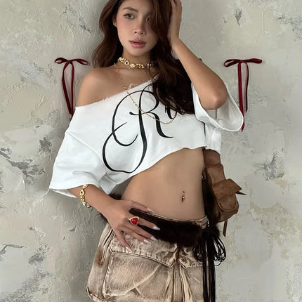 Women's Letter Print Crop Top